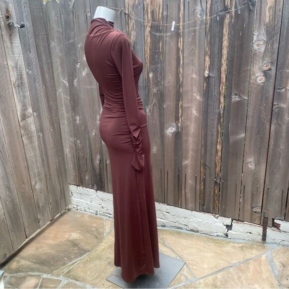 Zara Long Sleeve Mock Neck draped Bodycon Dress XS - Picture 11 of 13